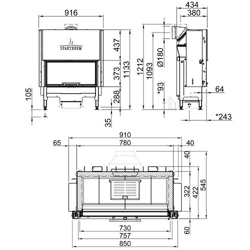 Vorschau: Kamineinsatz Spartherm Varia ASh 7 kW Schiebetür