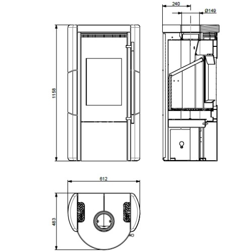 Vorschau: Kaminofen Haas und Sohn UPPSALA IV HSC speckstein 6 kW mit Holzfach