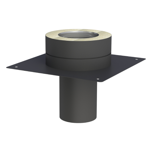 Grundplatte für Kaminerhöhung bis 600°C/N1 (mit rundem Einschub) - doppelwandig - Jeremias DW-BLACK 50