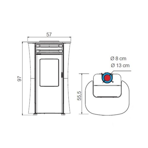 Vorschau: Pelletofen Edilkamin Dania Air Tight C 6 kW