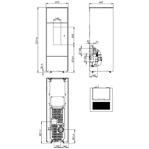 Vorschau: Pelletofen Wodtke Shogun air+ 6/8 kW