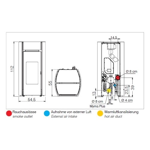 Vorschau: Pelletofen Edilkamin Myrna Plus 12,3 kW