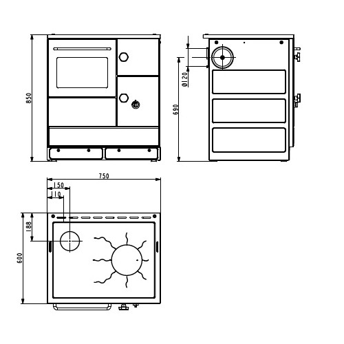 Vorschau: Holzherd Haas und Sohn HSH 75 | 7,3 kW