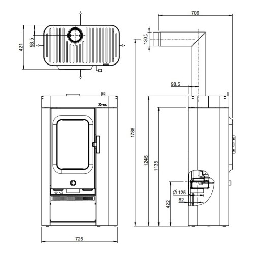 Vorschau: Kaminofen Austroflamm Sina Xtra 6 kW