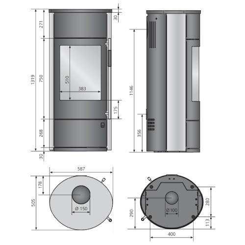 Vorschau: Kaminofen Oranier Polar Neo W+ | 8 kW Speicherofen