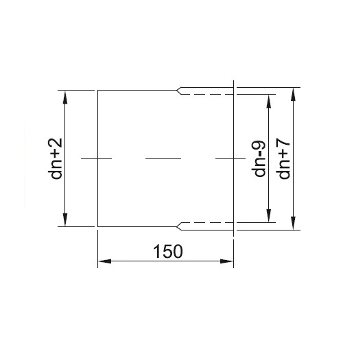 Vorschau: Wandfutter L=150 mm - einwandig - Reuter EW-BLUE