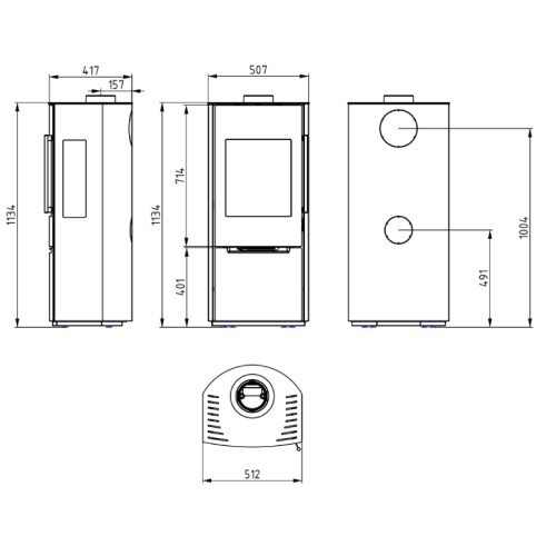 Vorschau: Kaminofen Wamsler Pylon 1/3G 6,2 kW