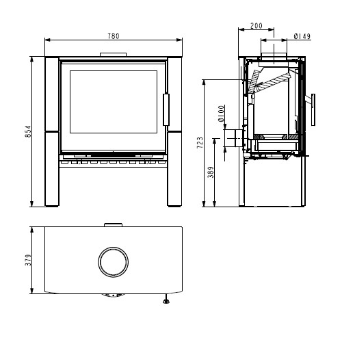 Vorschau: Kaminofen Haas und Sohn MAYFAIR easy metallic 8 kW