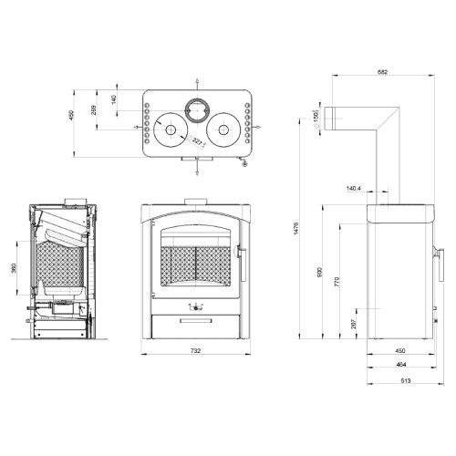 Vorschau: Kaminofen Austroflamm Pallas 9 kW