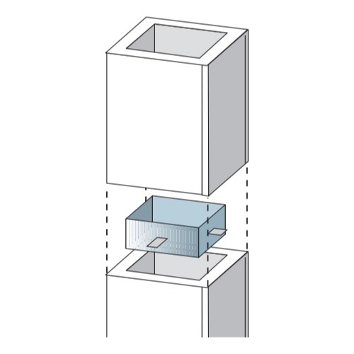 Leichtbaukamin - Edelstahl-Verbinder (für das Kürzen eines Schachtelements) - Raab L90