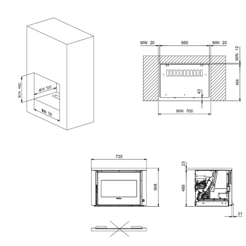 Vorschau: Pellet Kamineinsatz La Nordica Extraflame Comfort P70 Air H49 | 8 kW