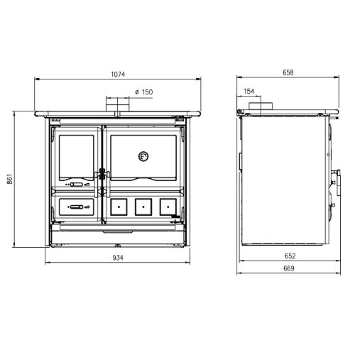 Vorschau: Holzherd La Nordica Rosa XXL 5.0 - Steel 11 kW