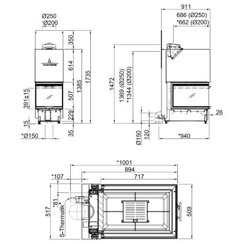 Vorschau: Kamineinsatz Spartherm Arte U-70h 11,4 kW Schiebetür