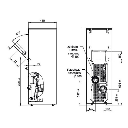 Vorschau: Pelletofen Wodtke family.nrg selection air+ 6/8 kW