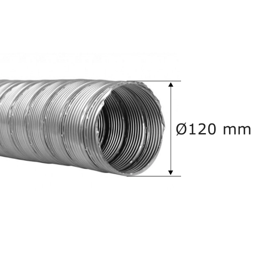 Flexrohr doppellagig Ø 120 mm, Edelstahl Tecnovis TEC-FLEX