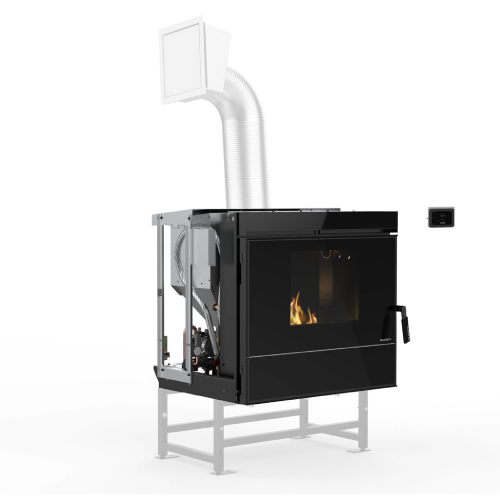 Pellet Kamineinsatz Palazzetti Ecofire Idro V24 23,8 kW mit Raumluftgebläse