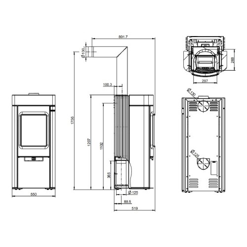 Vorschau: Kaminofen Austroflamm Elisabeth 7 kW