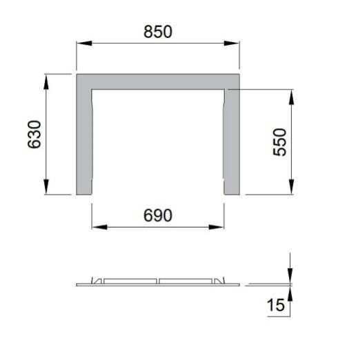 Vorschau: Kaminzubehör La Nordica - Verkleidung - Cornice Steel 3 Lati