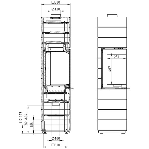 Vorschau: Kaminofen Leda Corna PS 6 kW