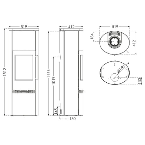 Vorschau: Kaminofen TermaTech TT21RHT 5 kW