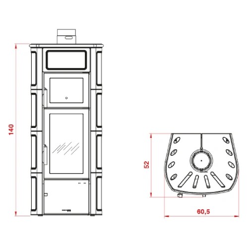 Vorschau: Kaminofen PALAZZETTI Elisa mit Backofen 9,7 kW