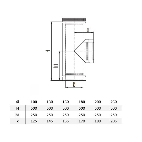 Vorschau: T-Stück 90° - doppelwandig - Schiedel Metaloterm MF