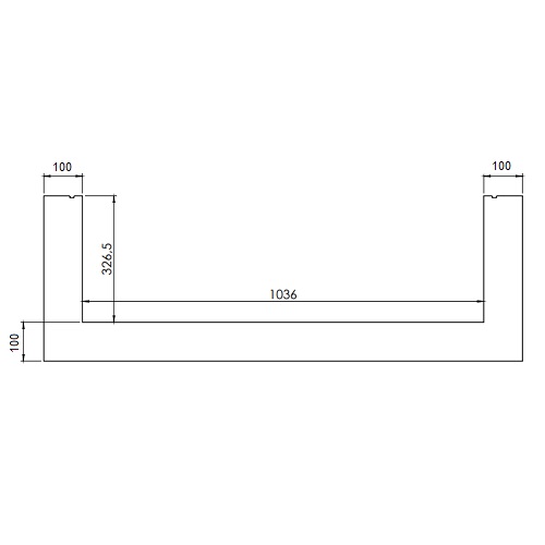 Gaskaminzubehör DRU - Einbaublende für Metro 100XT/3-41 RCH (8-seitig, B = 100 mm)