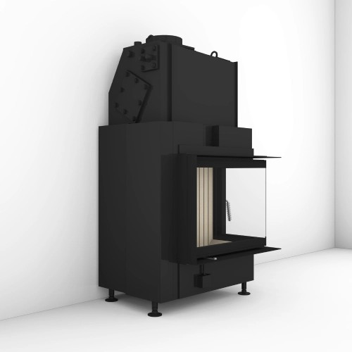 Vorschau: Kamineinsatz Brunner Eckkamin 42/57/30 rechts Drehtür 8 kW wasserführend