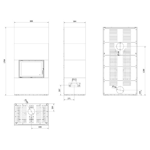 Vorschau: Kaminbausatz Kratki Floki PF 8 kW