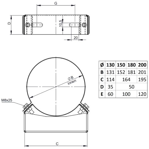 Vorschau: Wandhalter 50 mm - doppelwandig - Tecnovis TEC-DW-NOIR