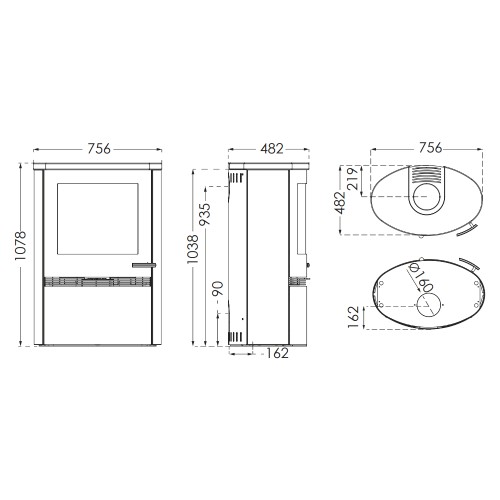 Vorschau: Kaminofen TermaTech TT22HS-CG 7,5 kW