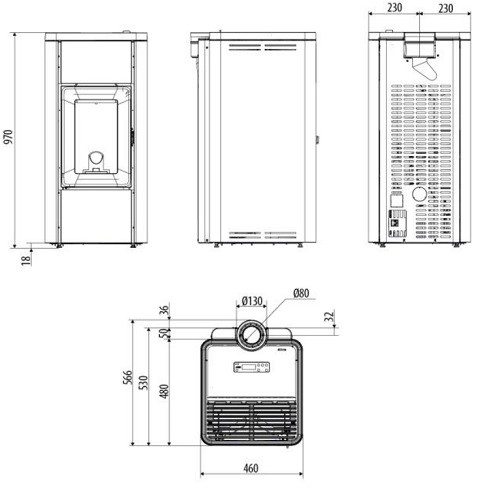 Vorschau: Pelletofen MCZ GHEA Air 6 XUP! S1 6,3 kW