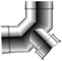 Bogen 87° (90°) mit konischem Deckel - doppelwandig - Schräder Future DW