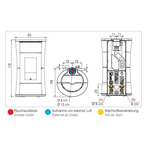 Vorschau: Pelletofen Edilkamin Cherie 9 Evo Air Tight C 9 kW