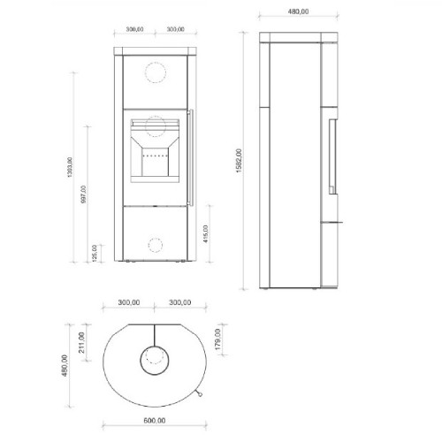 Vorschau: Kaminofen Vaio IQ 33 XL Naturstein 6,3 kW