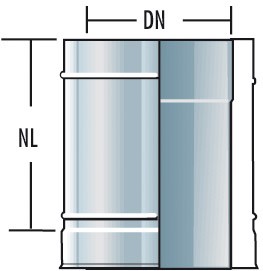 Rohrelement 250 mm - doppelwandig - Raab DW-FU