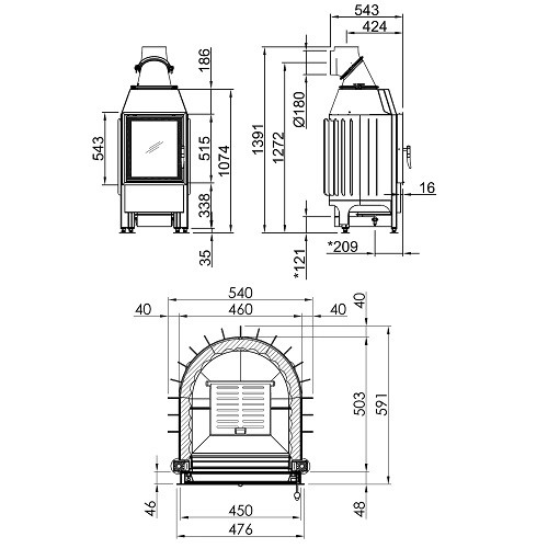 Vorschau: Kamineinsatz Spartherm Mini Z1 NSHF 10 kW Drehtür