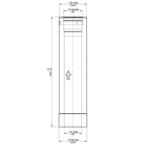 Vorschau: Längenelement 500 mm - konzentrisch - Tecnovis TEC-LAS-PP