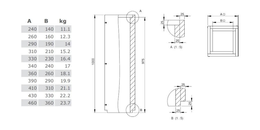 Vorschau: Schachtelement 1000 mm verschraubt - Leichtbaukamin - Tecnovis TEC-LS-F