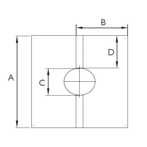 Abdeckblende 55° - 60°, zweiteilig - doppelwandig - Schiedel ICS