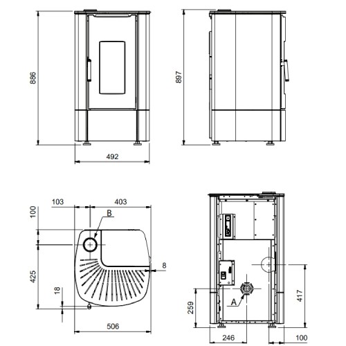 Vorschau: Pelletofen La Nordica Extraflame Angy Top 7 kW