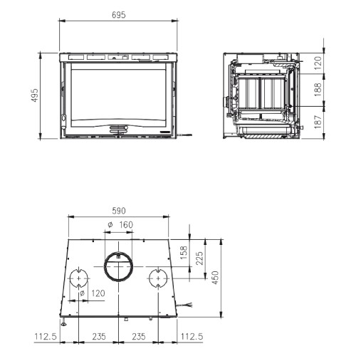 Vorschau: Kamineinsatz La Nordica Inserto 70 H 49 | 4.0 - Ventilato 6,7 kW