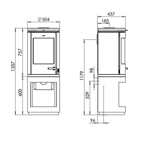 Vorschau: Kaminofen Morsoe 7893 | 7,3 kW mit Holzfach