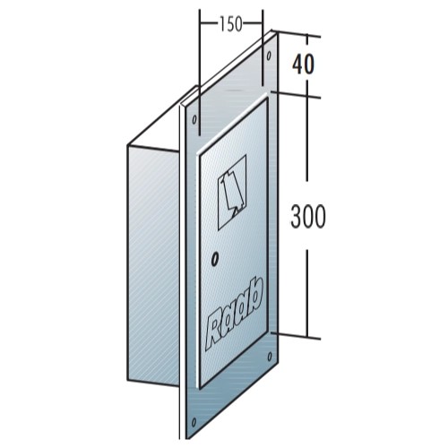 Vorschau: Leichtbaukamin - Edelstahltür für LB Schacht L90, 150x300 mm - Raab L90