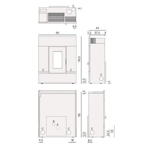 Vorschau: Pelletofen Cadel Mithos Plus 14 Ps 14 kW