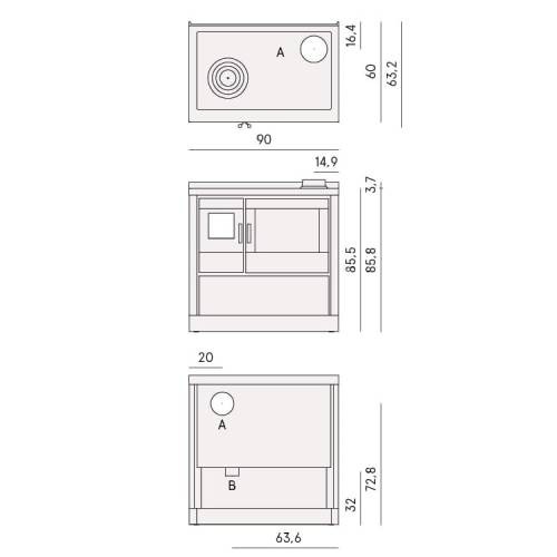 Vorschau: Holzherd Cadel Kook 90 | 7,5 kW