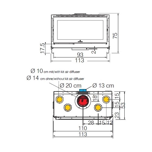 Vorschau: Kamineinsatz Edilkamin Screen Evo 100 | 14,6 kW