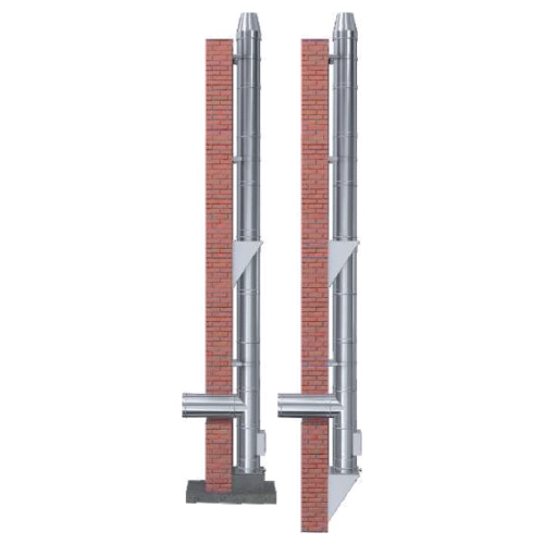 Edelstahlkamin doppelwandig Ø 150 mm - 5,6 m Höhe / Länge - Reuter DW-GREEN