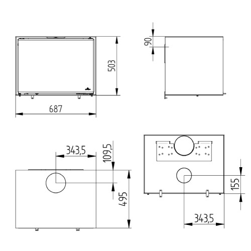 Vorschau: Kaminofen Jydepejsen Zeta Wall 7,4 kW