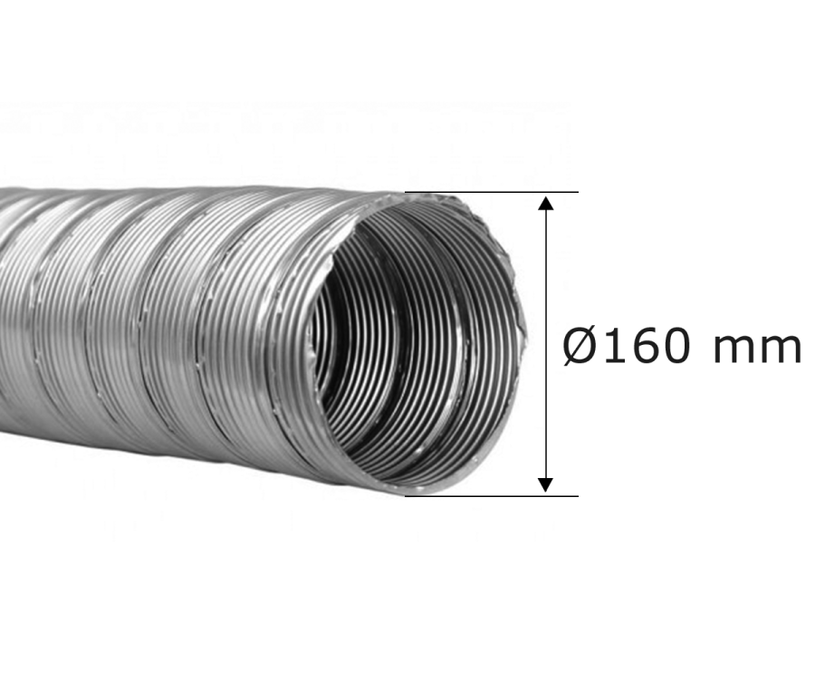 Flexrohr doppellagig Ø 160 mm, Edelstahl